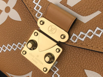 Louis Vuitton Pochette Metis Monogram Empreinte Arizona Brown For Spring,  Shoulder And Crossbody Bags