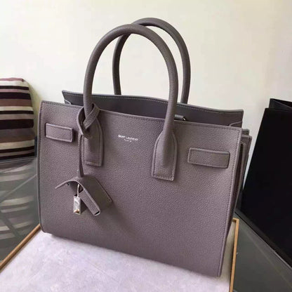 Yves Saint Laurent Baby Sac De Jour Bag In Fog Grained Leather