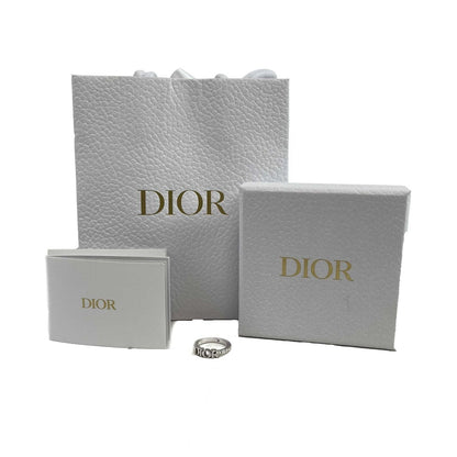 DIOR Dio[r]evolution Silver Finish Metal White Crystal Ring Size M 6