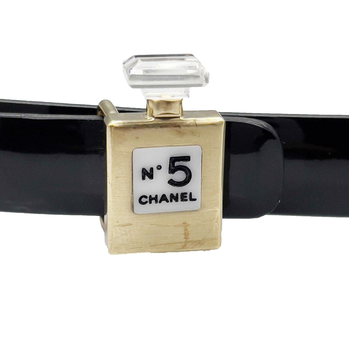 CHANEL - B12 A Slim Black Belt - Perfume No.5 Bottle Buckle - 75 / 30