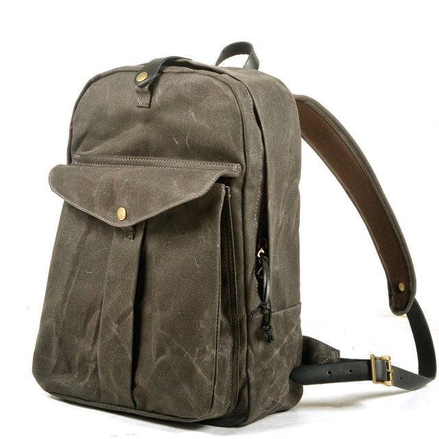 American Retro Oil Wax Canvas Backpack - BagsAttra