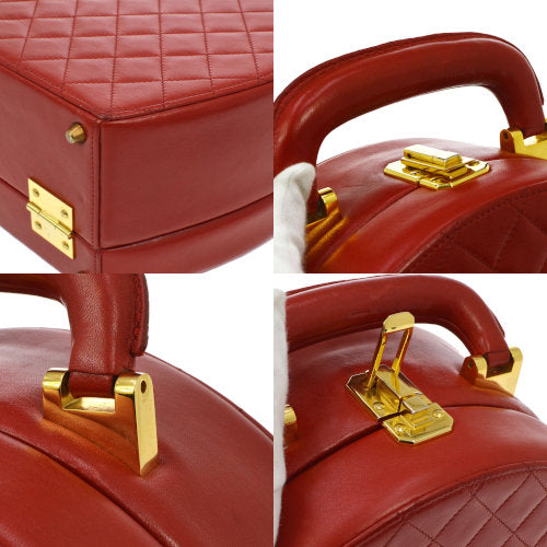 CHANEL 1986-1988 Red Lambskin Vanity handbag ao07695