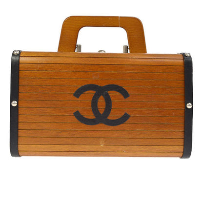 CHANEL * 1990s Wooden Vanity Handbag ao09468