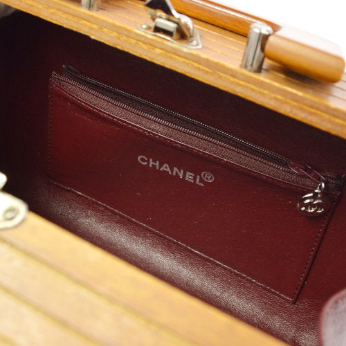 CHANEL * 1990s Wooden Vanity Handbag ao09468