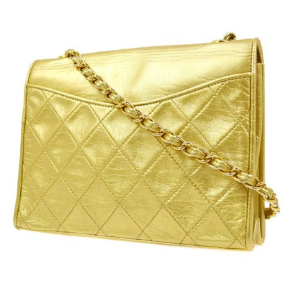 CHANEL 1989-1991 Gold Lambskin Diamond Shoulder Bag AK38515c