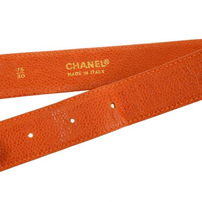 CHANEL 1996-1997 Orange Caviar Quilted Belt Bag #75 01482