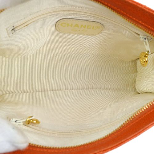 CHANEL 1996-1997 Orange Caviar Quilted Belt Bag #75 01482