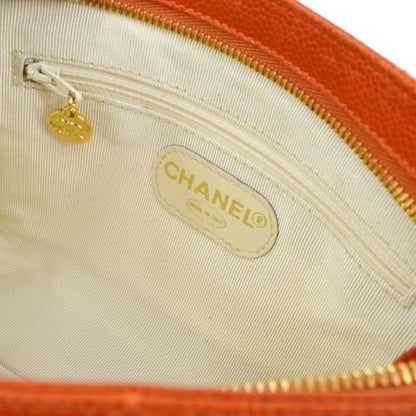 CHANEL 1996-1997 Orange Caviar Quilted Belt Bag #75 01482