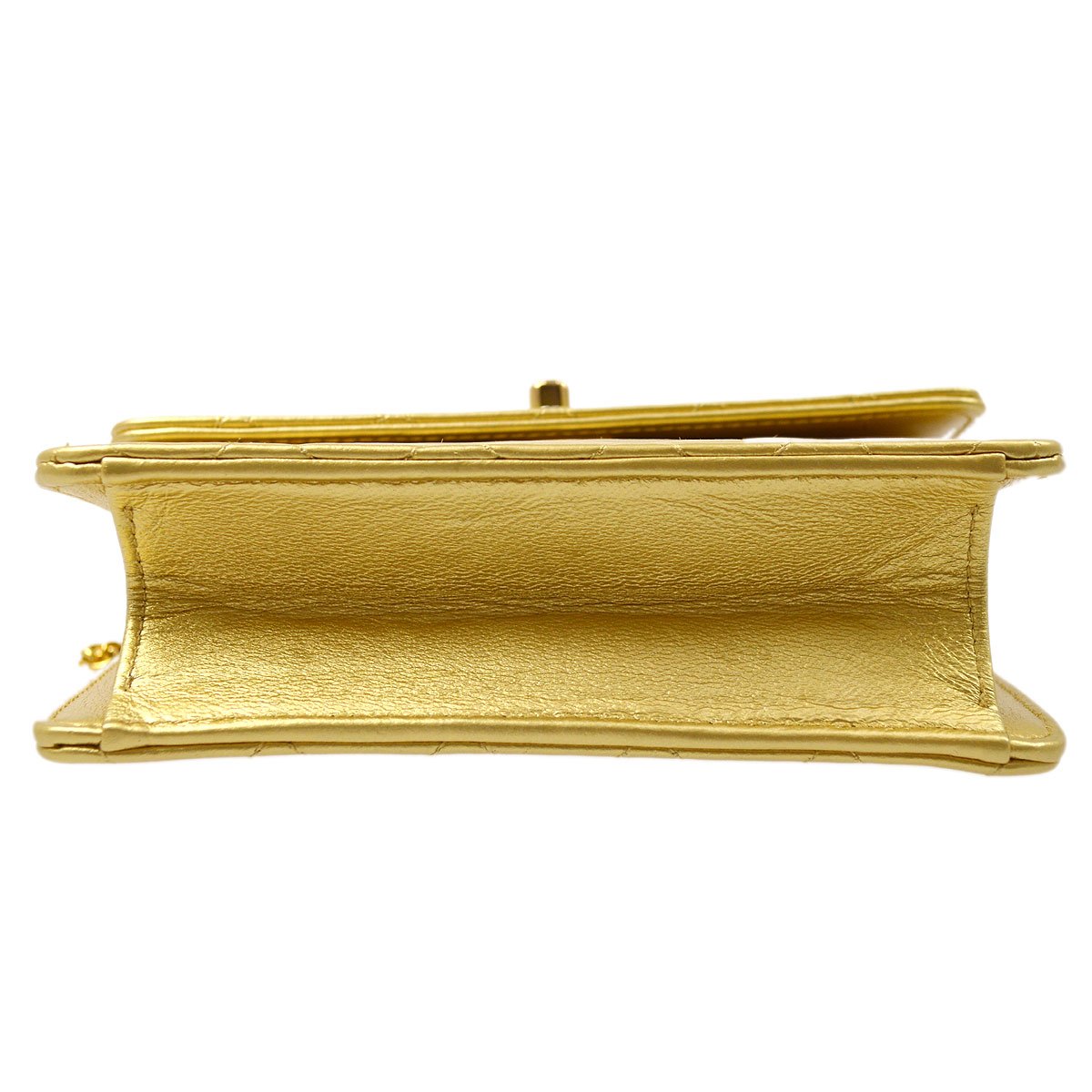 CHANEL 1989-1991 Straight Flap Micro Gold Lambskin ao28630