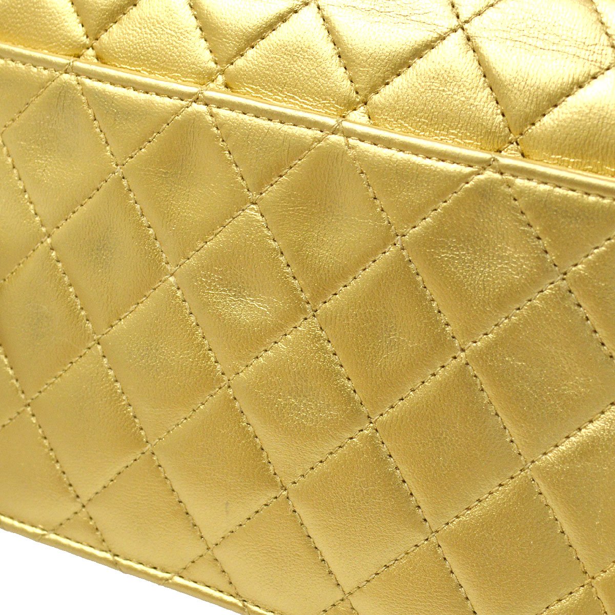 CHANEL 1989-1991 Straight Flap Micro Gold Lambskin ao28630