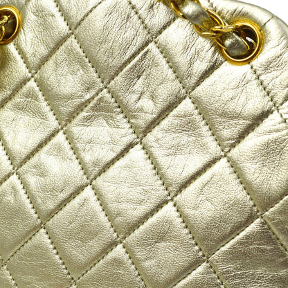 CHANEL 1989-1991 Gold Lambskin Kisslock Shoulder Bag 05240