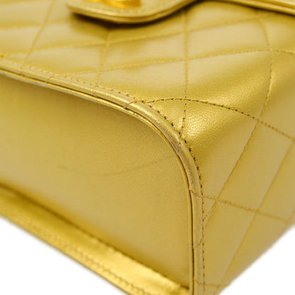 CHANEL 1991-1994 Gold Lambskin Vanity Shoulder Bag