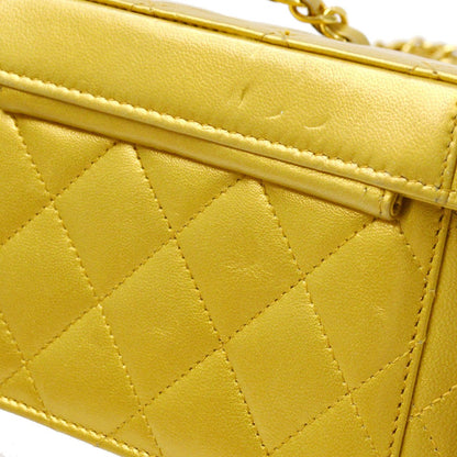 CHANEL 1991-1994 Gold Lambskin Vanity Shoulder Bag