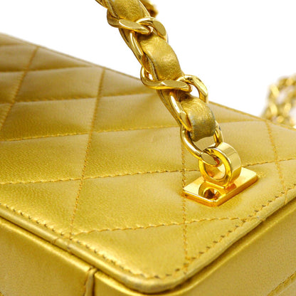 CHANEL 1991-1994 Gold Lambskin Vanity Shoulder Bag