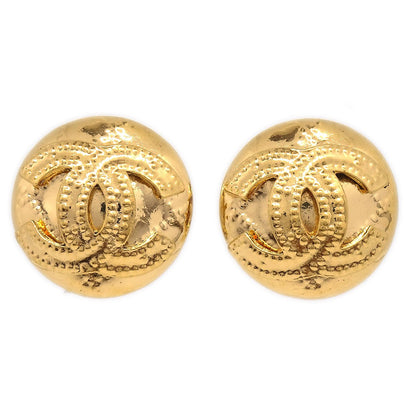 CHANEL Button Earrings Gold 94P ao29551