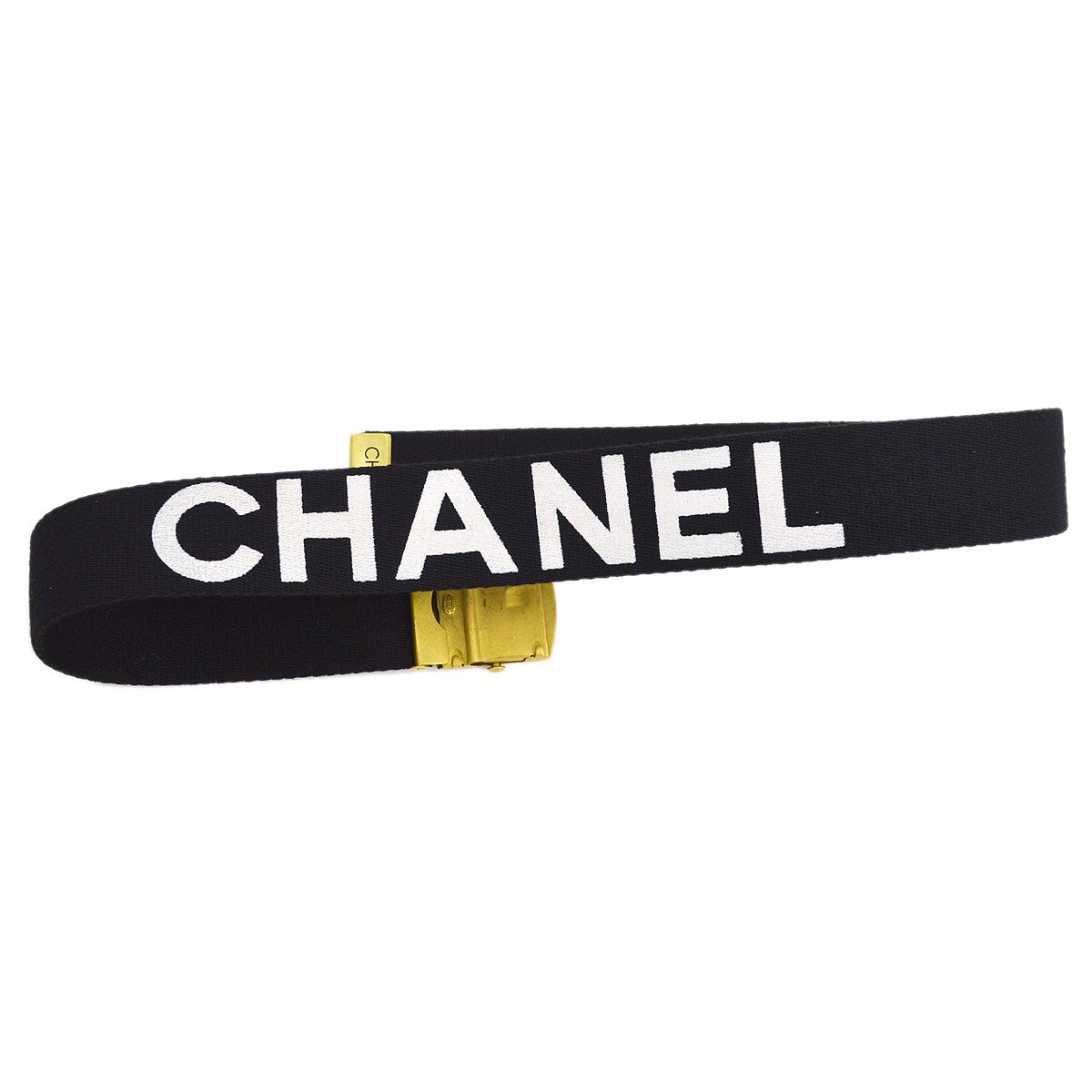 CHANEL 1994 Black GI Belt #75 ao30722