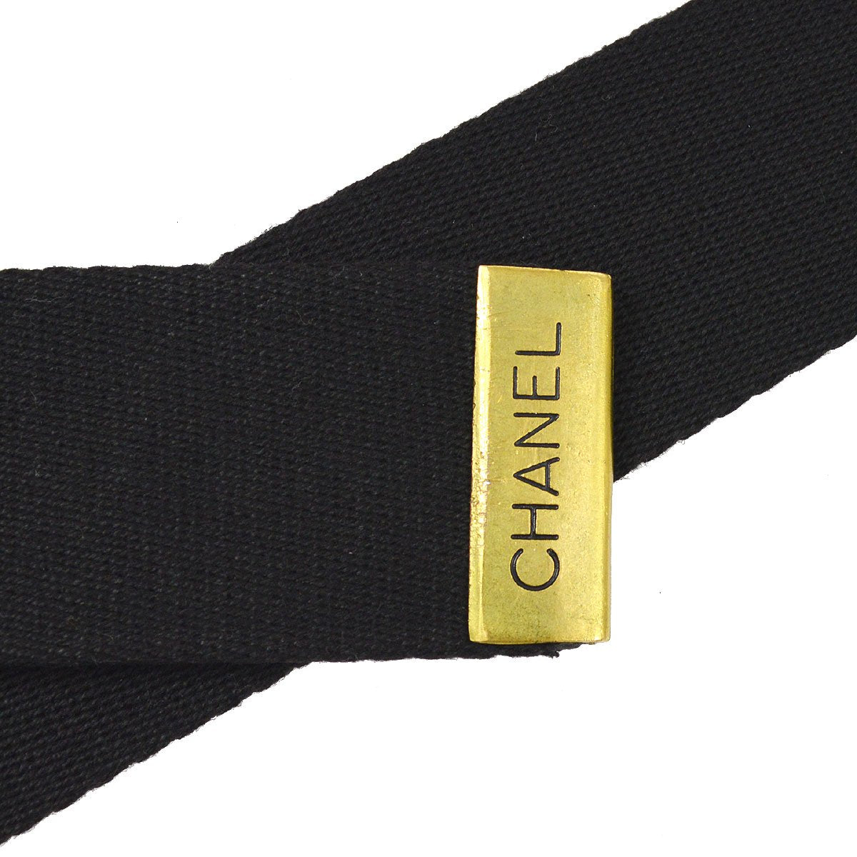 CHANEL 1994 Black GI Belt #75 ao30722