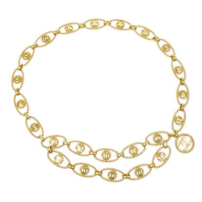 CHANEL★ 1990 Gold Chain Belt 25 ao30912