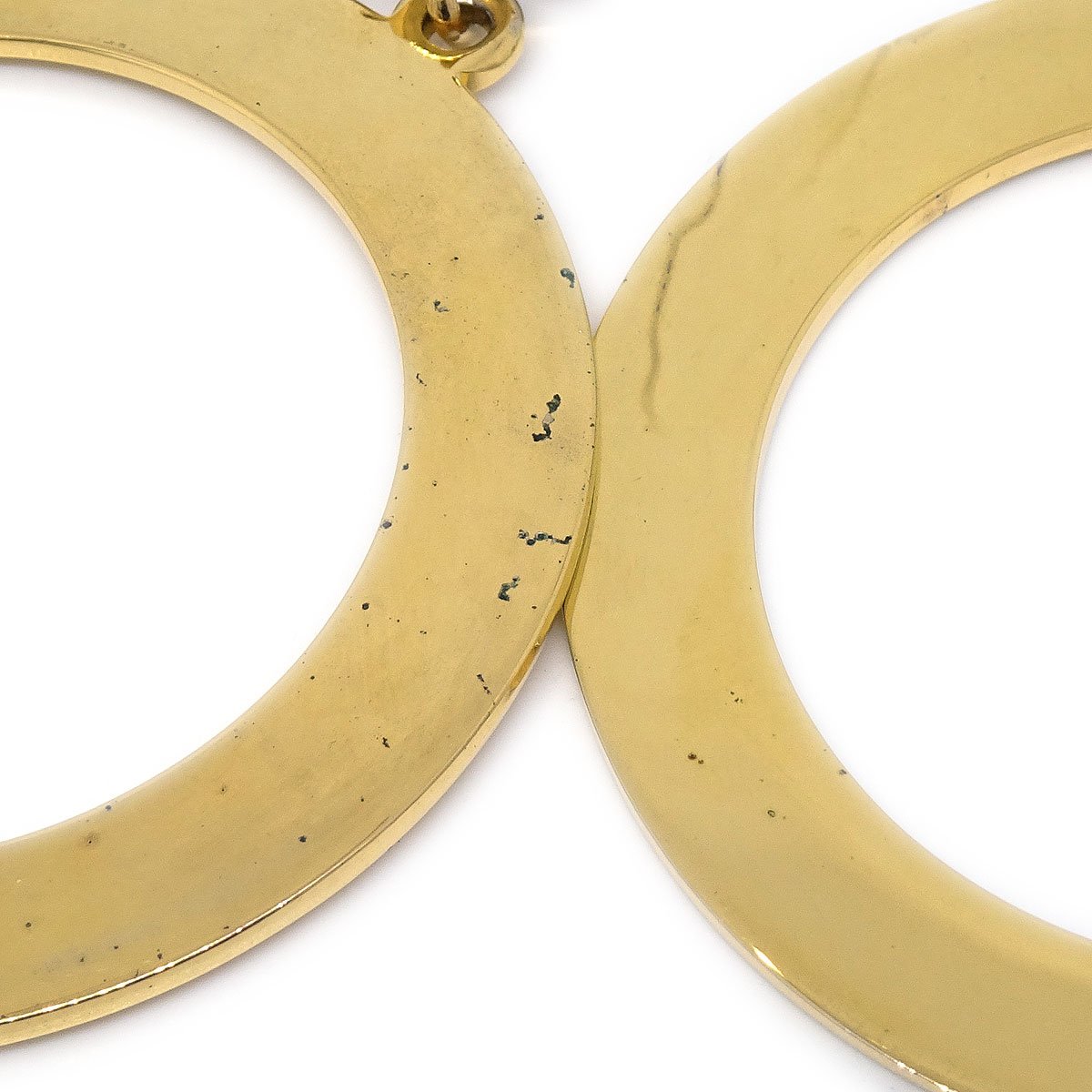 CHANEL CC Hoop Earrings Gold ao31739