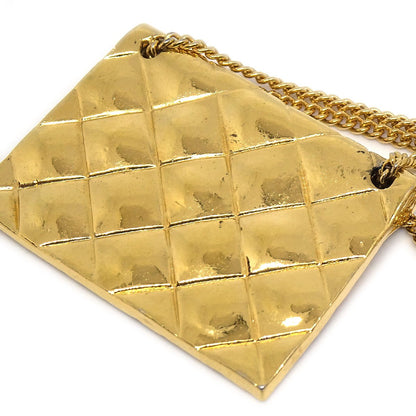 CHANEL 1991 Quilted Bag Motif Brooch Pin Gold 31538