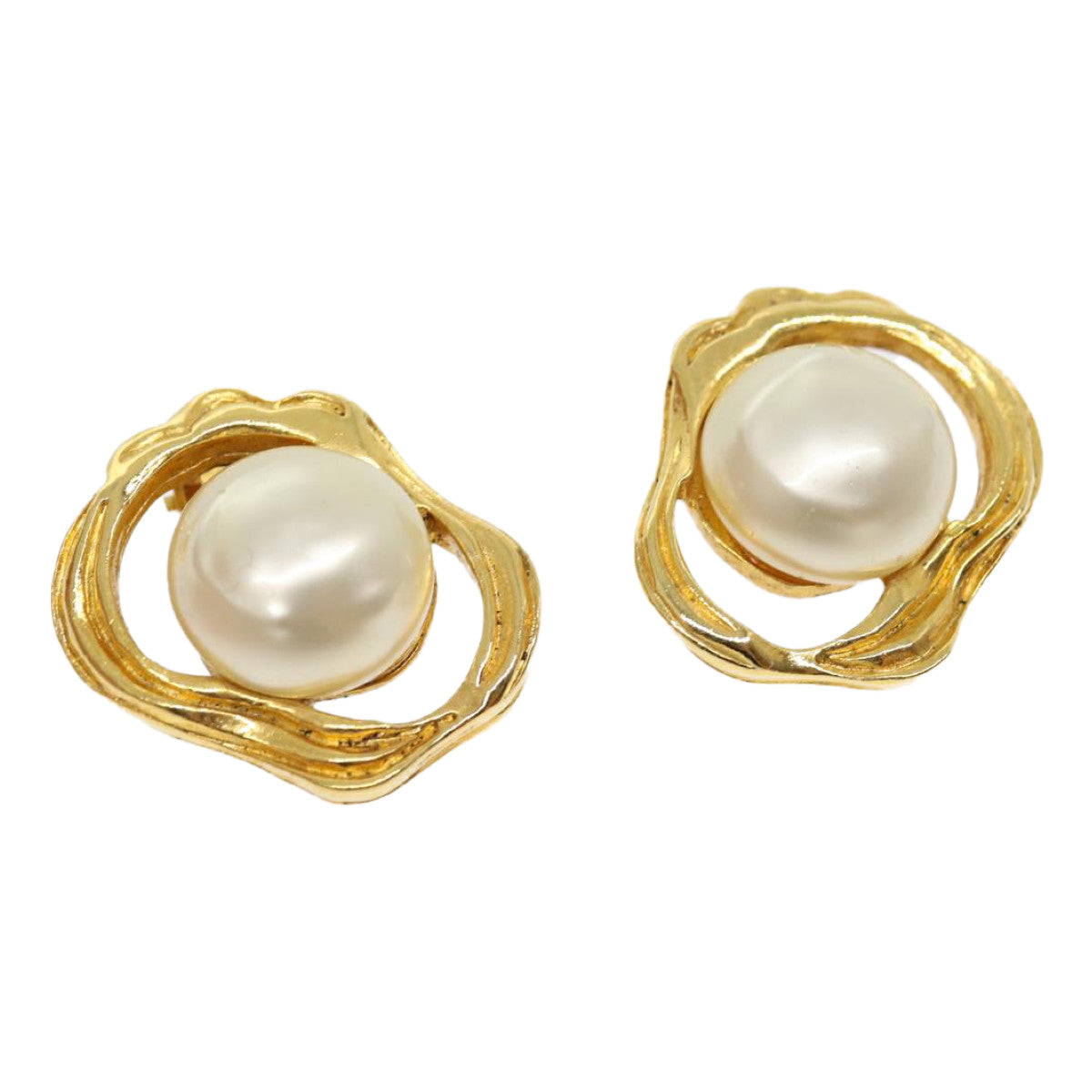 CHANEL Pearl Earring Gold CC   ar7353