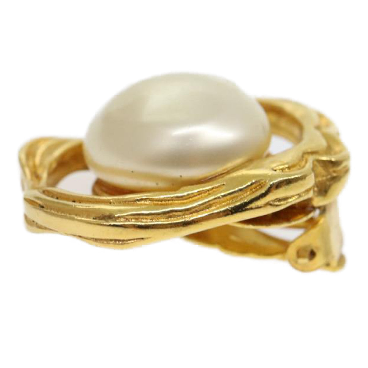 CHANEL Pearl Earring Gold CC   ar7353