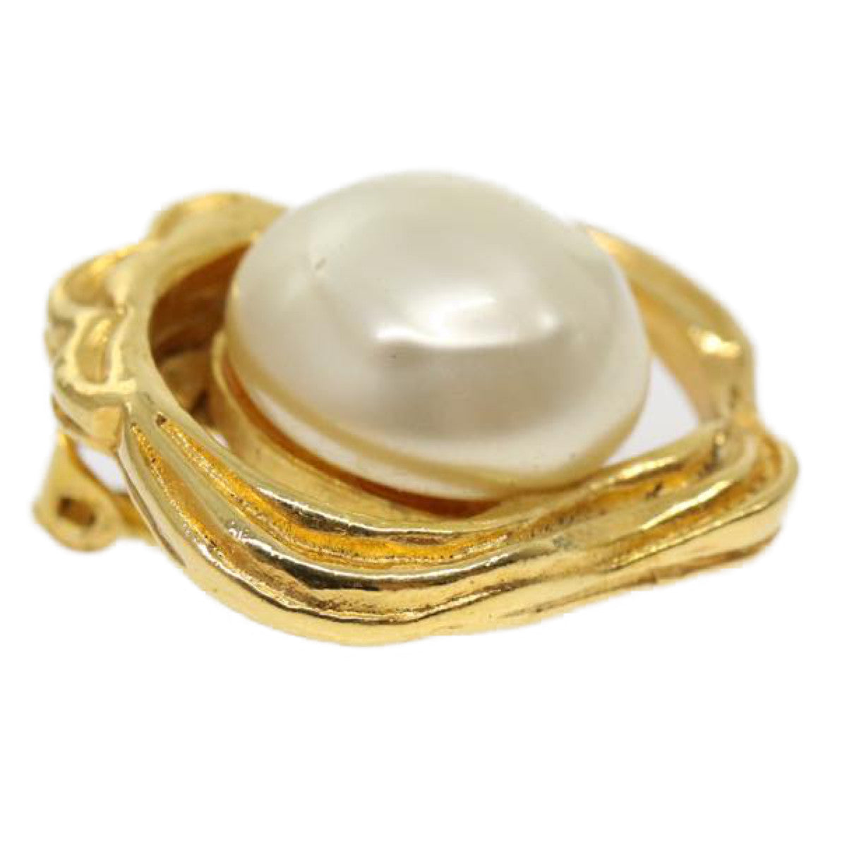 CHANEL Pearl Earring Gold CC   ar7353