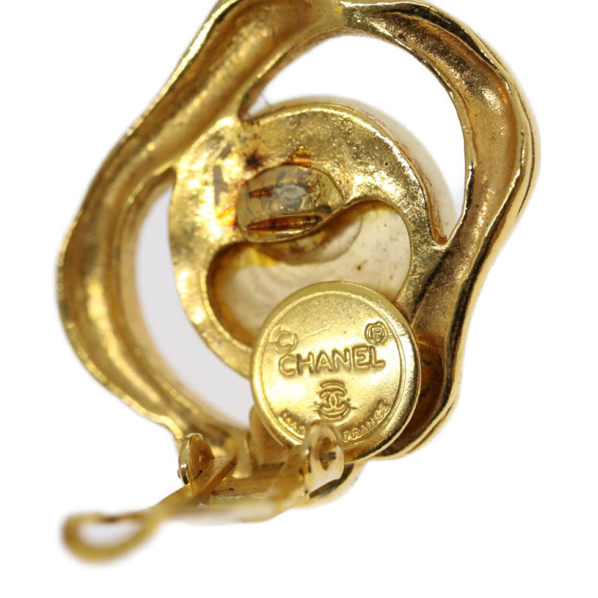 CHANEL Pearl Earring Gold CC   ar7353