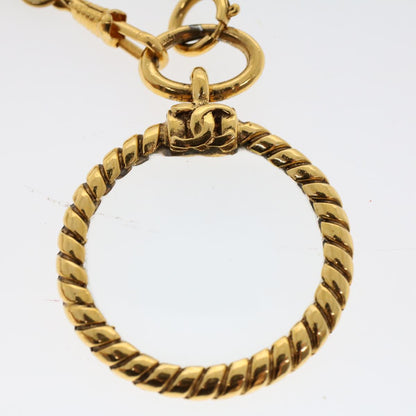 CHANEL Magnifying Glass Chain Necklace Metal Gold Tone CC   ar9782