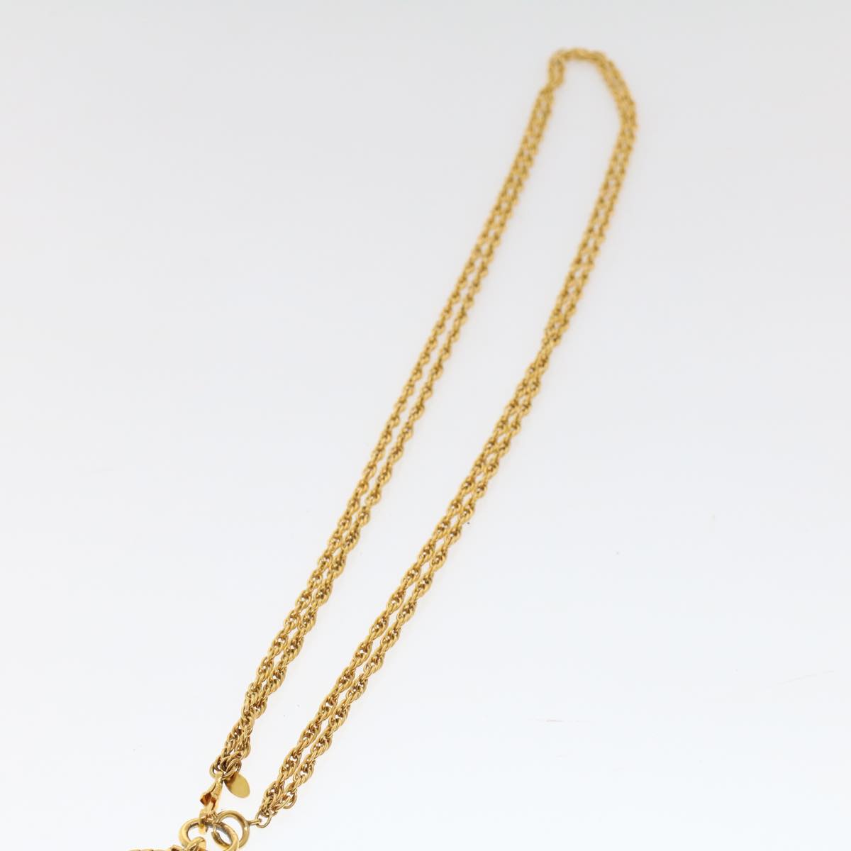 CHANEL Magnifying Glass Chain Necklace Metal Gold Tone CC   ar9782