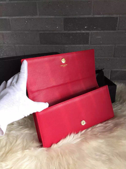 Yves Saint Laurent Red Classic Monogramme Clutch Bag