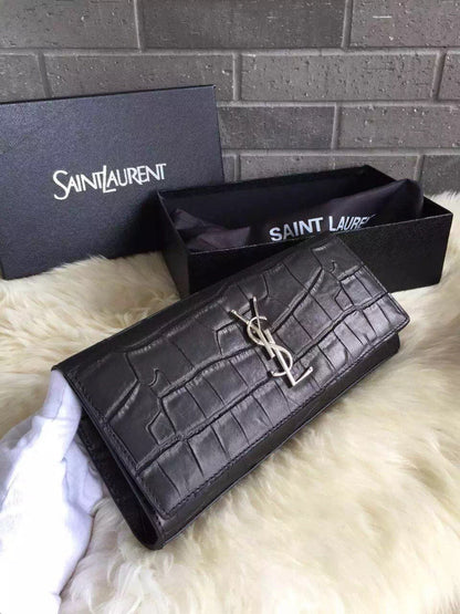 Yves Saint Laurent Crocodile Classic Monogramme Clutch