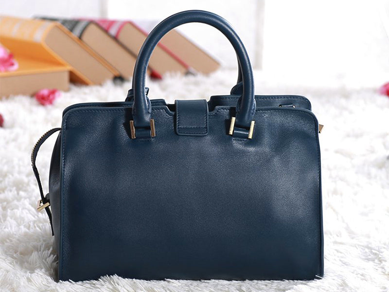 Yves Saint Laurent Cabas Chyc Original Leather Tote Dark Blue