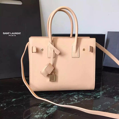 Yves Saint Laurent Baby Sac De Jour Bag In Beige Leather