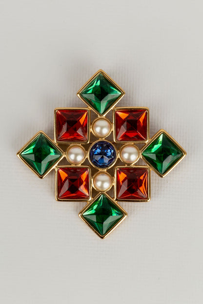 Broche strassée Yves Saint Laurent