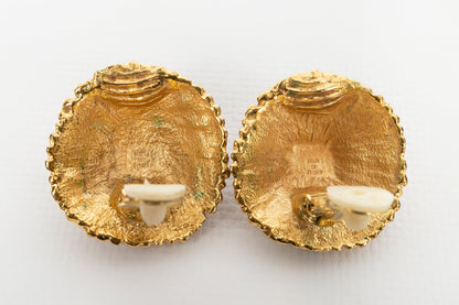 Boucles d'oreilles strassées Yves Saint Laurent