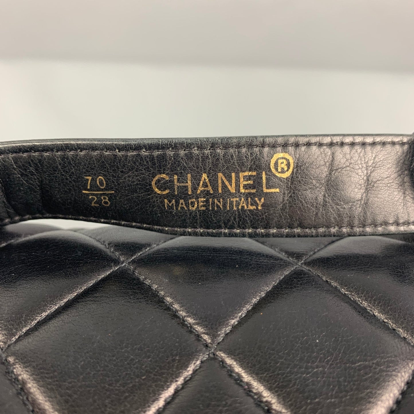 Vintage 80's CHANEL Waist Size XS Black Quilted Leather Belt-Bag