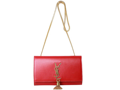 Yves Saint Laurent Small Monogramme Bag In Original Leather Red