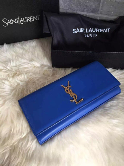 Yves Saint Laurent Blue Classic Monogramme Clutch Bag