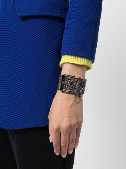 CHANEL Embellished Belt Cuff Bracelet