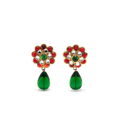 CHANEL Gripoix Glass-Bead Drop Earrings