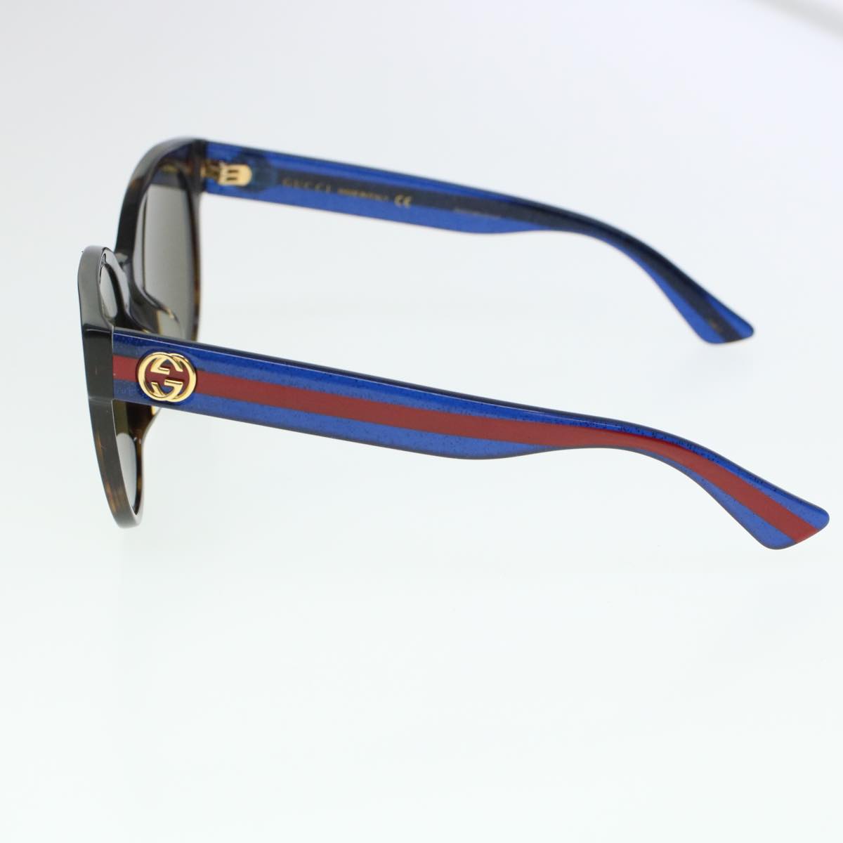 GUCCI Sherry Line Sunglasses Black Blue Red Auth cl605