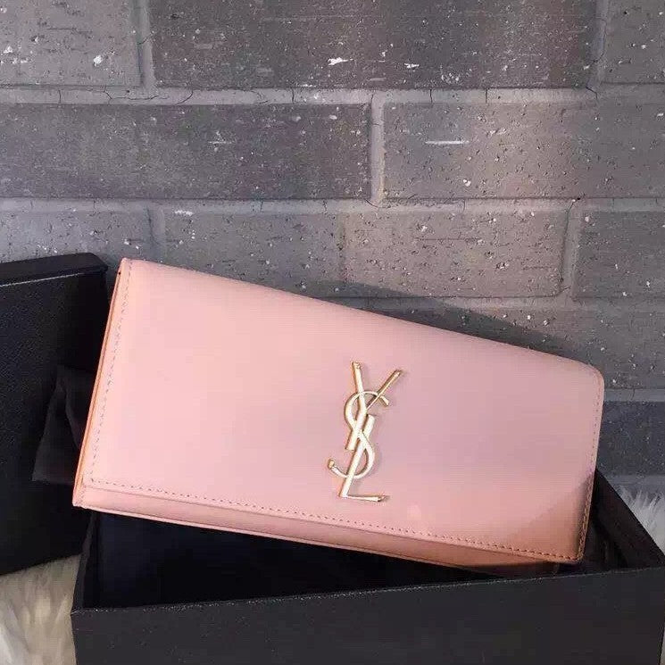 Yves Saint Laurent Pink Classic Monogramme Clutch Bag