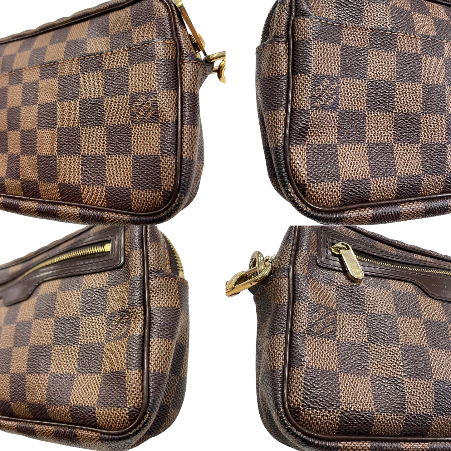 Wristlet Designer By Louis Vuitton DAMIER EBENE POUCHETTE Size: Large