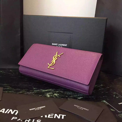 Yves Saint Laurent Purple Classic Monogramme Clutch