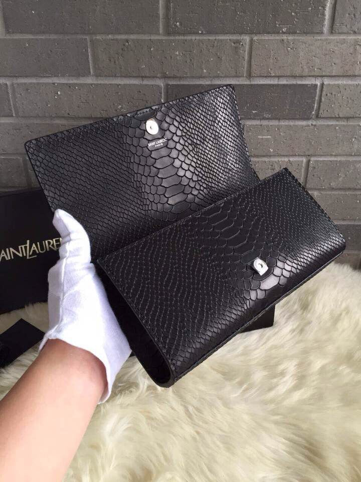 Yves Saint Laurent Python Classic Monogramme Clutch