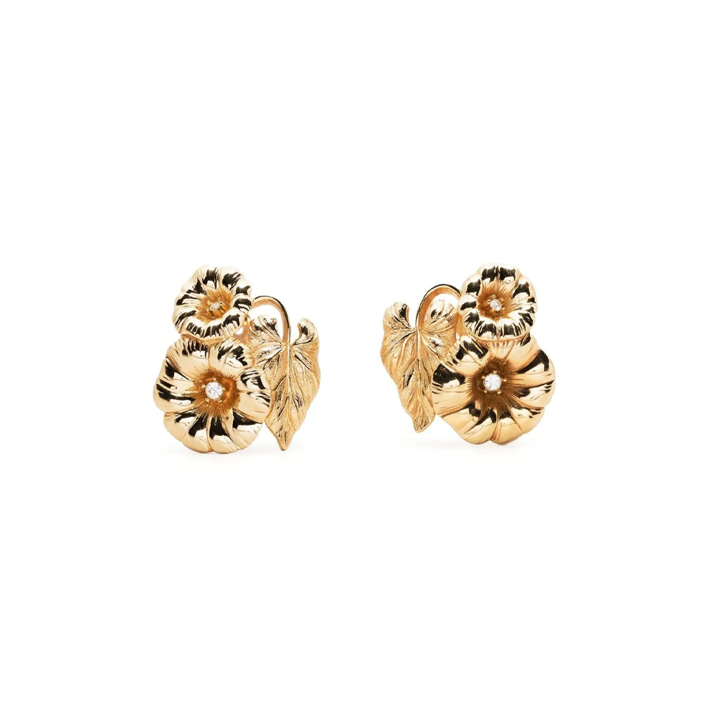 DIOR Rhinestone Bindweed Clip-on Earrings