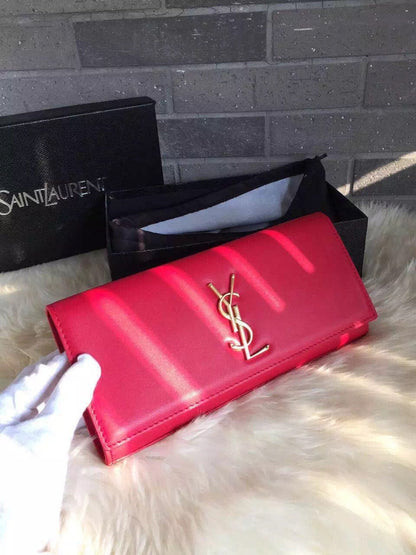 Yves Saint Laurent Red Classic Monogramme Clutch Bag