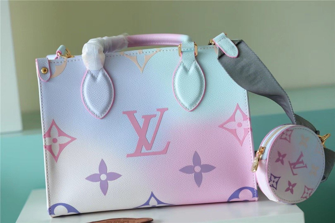 Louis Vuitton Onthego PM Tote Bag In Monogram Canvas Sunrise Pastel