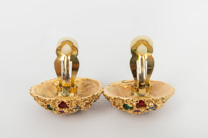 Boucles d'oreilles strassées Yves Saint Laurent